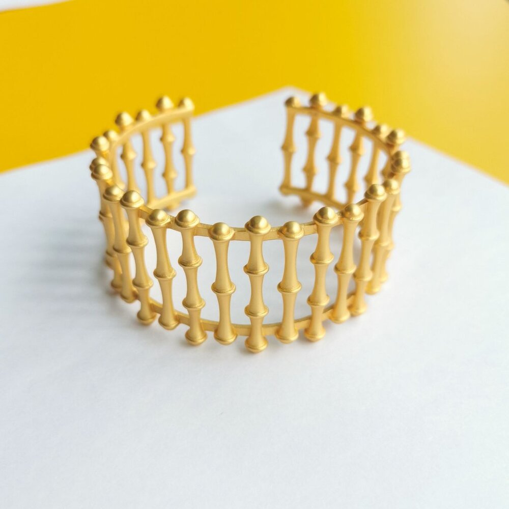 Bamboo Gold Cuff Bracelet by Julie Vos